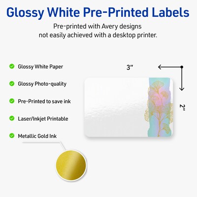 Avery Laser/Inkjet Rectangle Multipurpose Labels, 2 x 3, White, 80/Pack (S00-EVE)