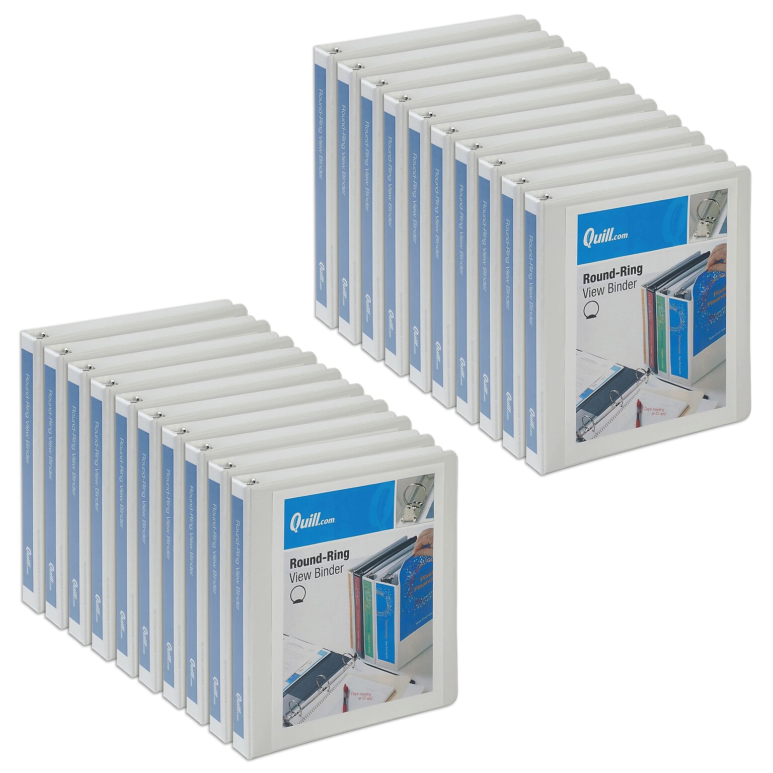 Quill Brand® Standard 1 3-Ring View Binder, 3-Ring, White (7221WE) - Buy 10, Get 10 Free