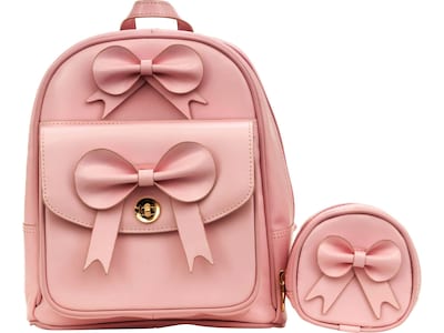 McKlein ACADIA Mini Bow Backpack with Coin Purse, Pink (99719)