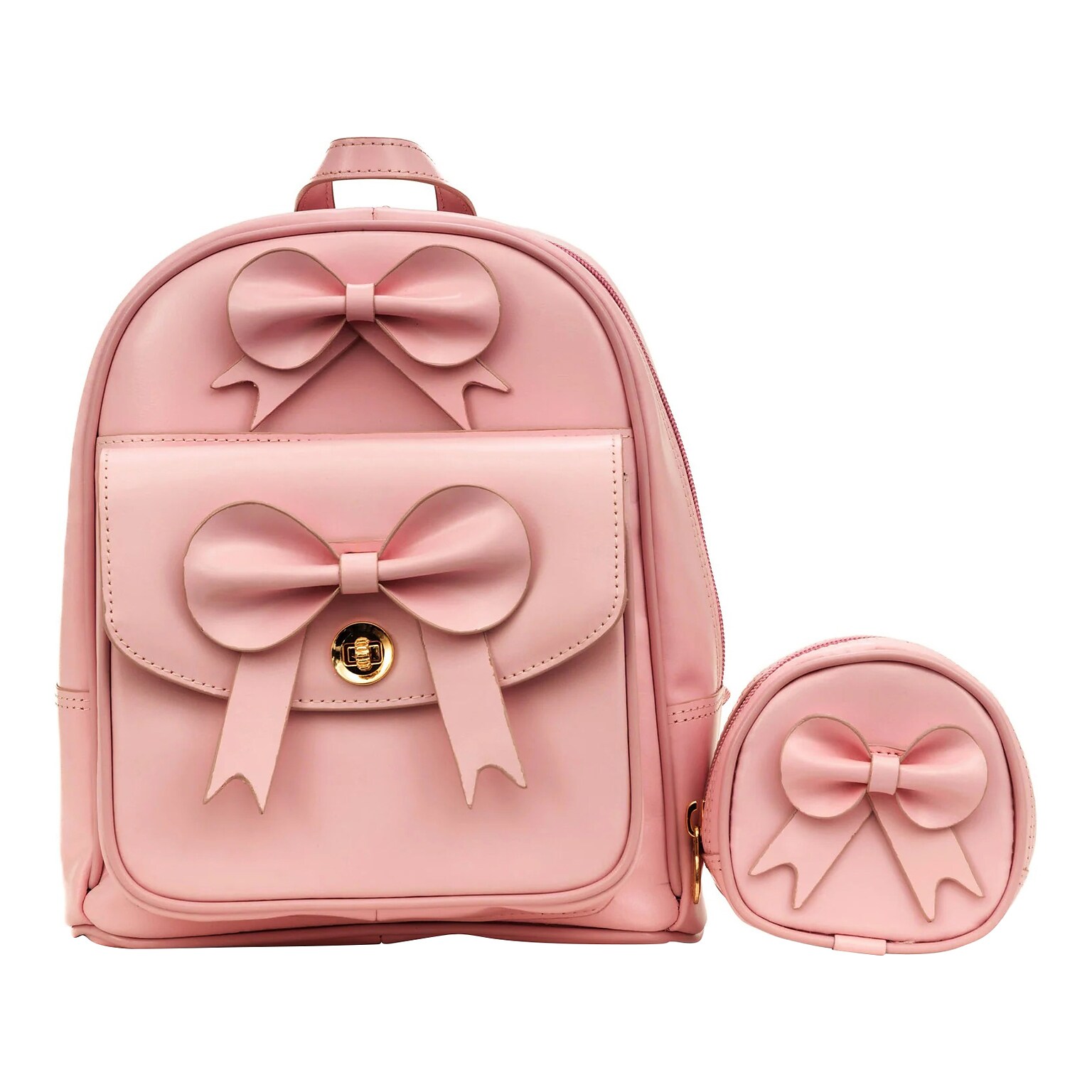 McKlein ACADIA Mini Bow Backpack with Coin Purse, Pink (99719)