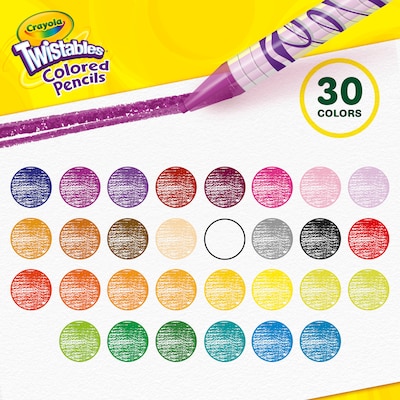 Crayola Twistables Colored Pencils, Assorted Colors, 30/Pack