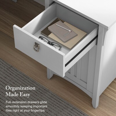 Bush Furniture Salinas 60"W L Shaped Desk with Storage, Cape Cod Gray (SAD160CG-03)