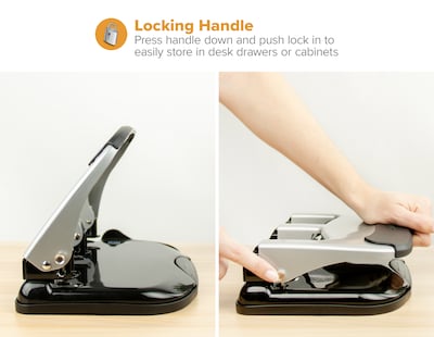 Officemate Heavy Duty 3-Hole Punch with Padded Handle, 40 Sheet Capacity,  Black (90089)