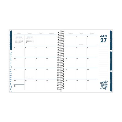 2027 Blue Sky Livewell 7" x 9" Calendar Year Weekly & Monthly Planner, Plastic Cover, Black (159048)