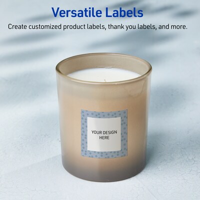 Avery Laser/Inkjet Square Multipurpose Labels, 3" x 3", White, 60/Pack (S00-F8E)