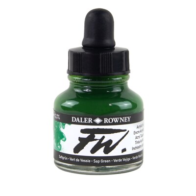 Daler-Rowney FW Acrylic Ink, Sap Green, 29.5ml, 3/Bundle (DRW160029375-3)