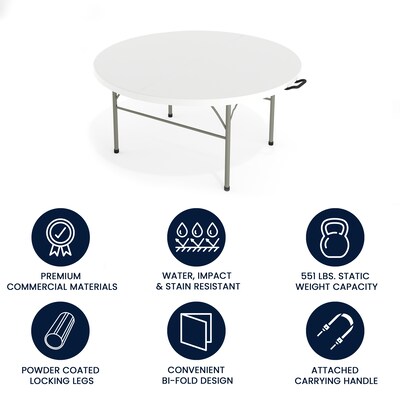 Flash Furniture Scarborough Folding Table, 60.5 x 60.5, White (DAD154Z)