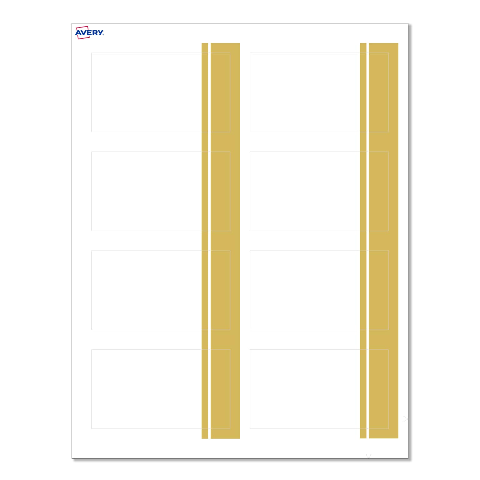 Avery Double-Dipped Gold Edge Matte Blank Card, White, 80/Pack (S00-D23)