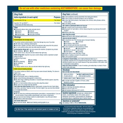 Advil Dual Action 250mg Acetaminophen/125mg Ibuprofen Caplets, 2/Packet, 50 Packets/Box (014795)