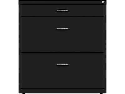 Space Solutions 3-Drawer Lateral File Cabinet, Letter/Legal Size, Lockable, 31.88H x 30W x 17.63D