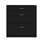 Space Solutions 3-Drawer Lateral File Cabinet, Letter/Legal Size, Lockable, 31.88"H x 30"W x 17.63"D, Black (25070)