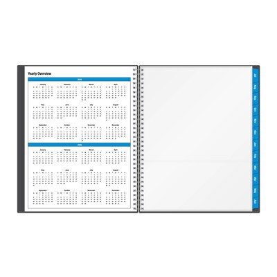 2025-2026 Blue Sky Collegiate 8.5" x 11" Academic Year Weekly & Monthly Planner, Plastic Cover, Gray (100135-A26)