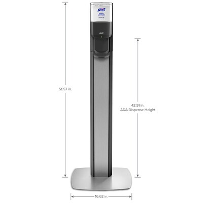 Purell Messenger ES 8 Automatic Floor Stand Hand Sanitizer Dispenser, Silver/Graphite (7318-DS-SLV)