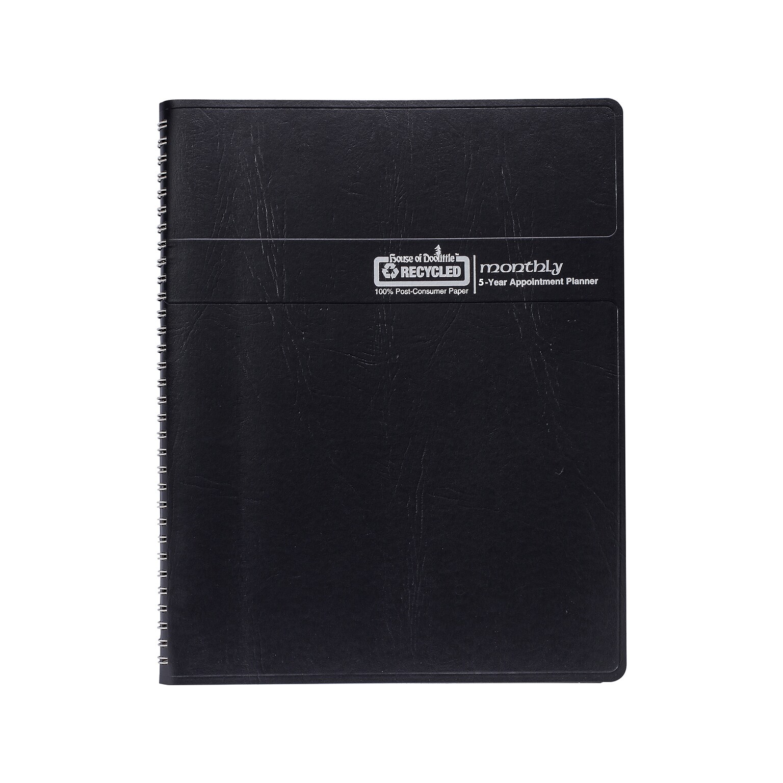 2025-2029 House of Doolittle 8.5 x 11 Monthly Planner, Faux Leather Cover, Black (262502-25)