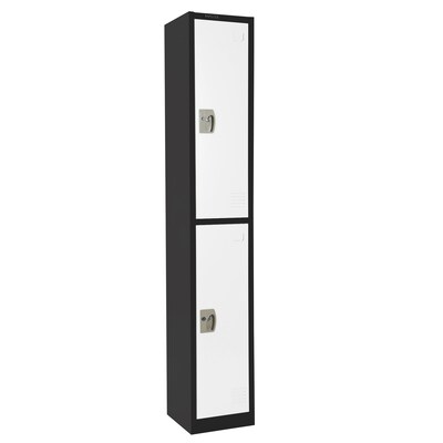AdirOffice 72 2 Tier Black and White Storage Locker, 4/Pack (ADI629-202-B-W-PKG-4)