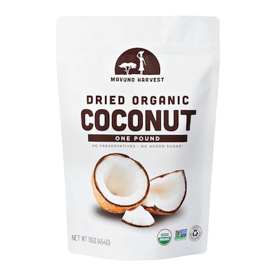 Mavuno Harvest Gluten Free Organic Dried Coconut Fruit Snacks, 1 lb. Bag (MAHW-CCNT1LB)