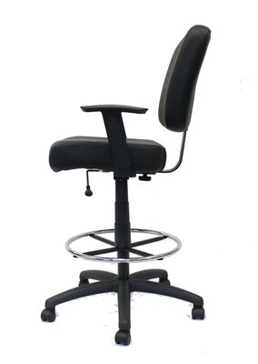 Boss Office Products Bariatric Oversized Faux Leather Drafting Stool, Black (B1681-BK)