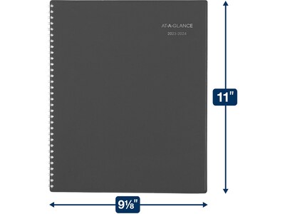 2023-2024 AT-A-GLANCE DayMinder 9.13" x 11" Academic Monthly Planner, Charcoal (AYC470-45-24)