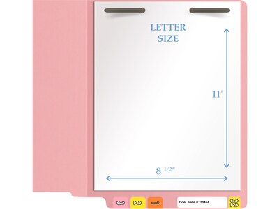 Medical Arts Press Heavy Duty End Tab File Folder, Straight-Cut, Letter Size, Pink, 40/Box (S-09461-PNK)
