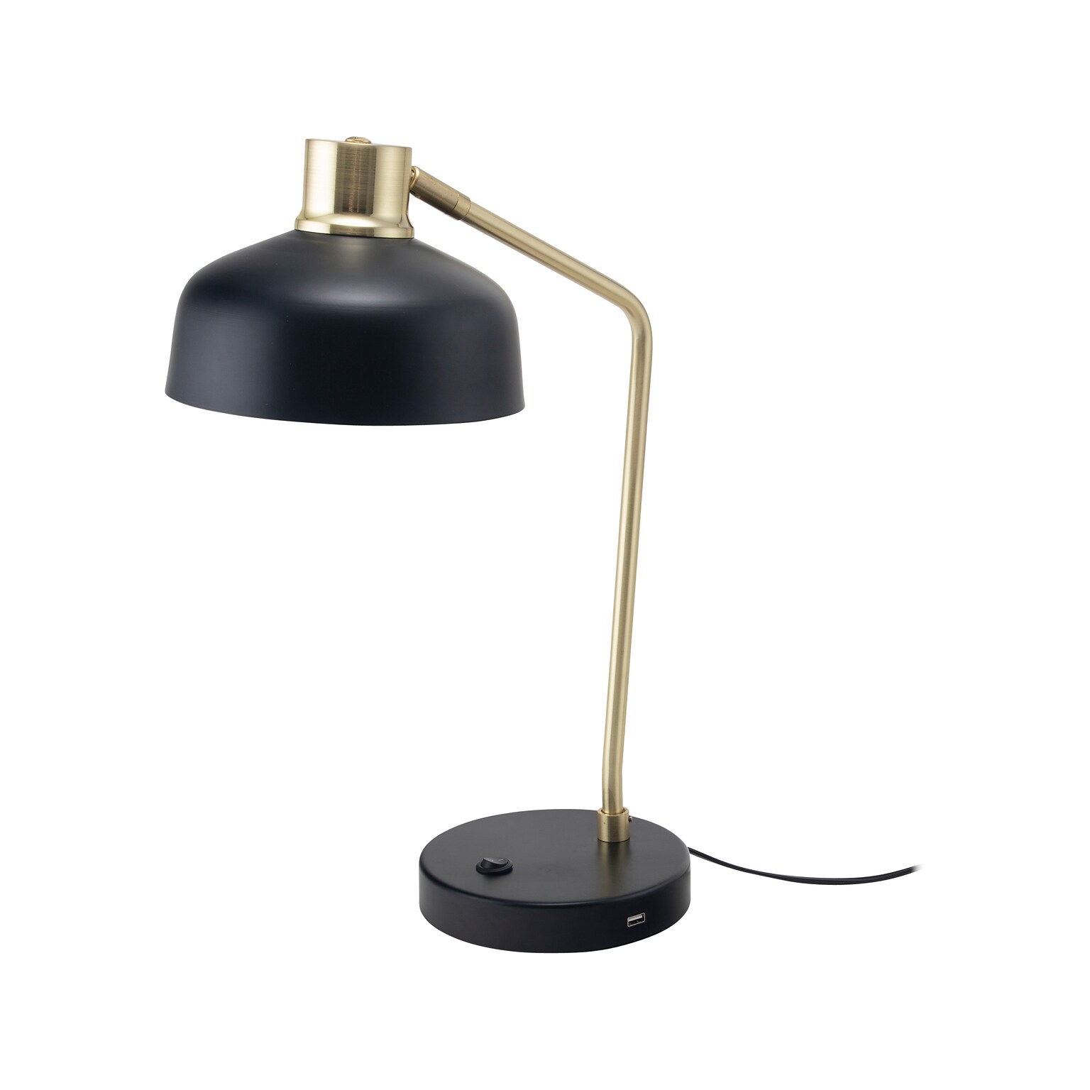 V-Light LED Desk Lamp, 20H, Gold/Black Matte Metal (SV210815HB)