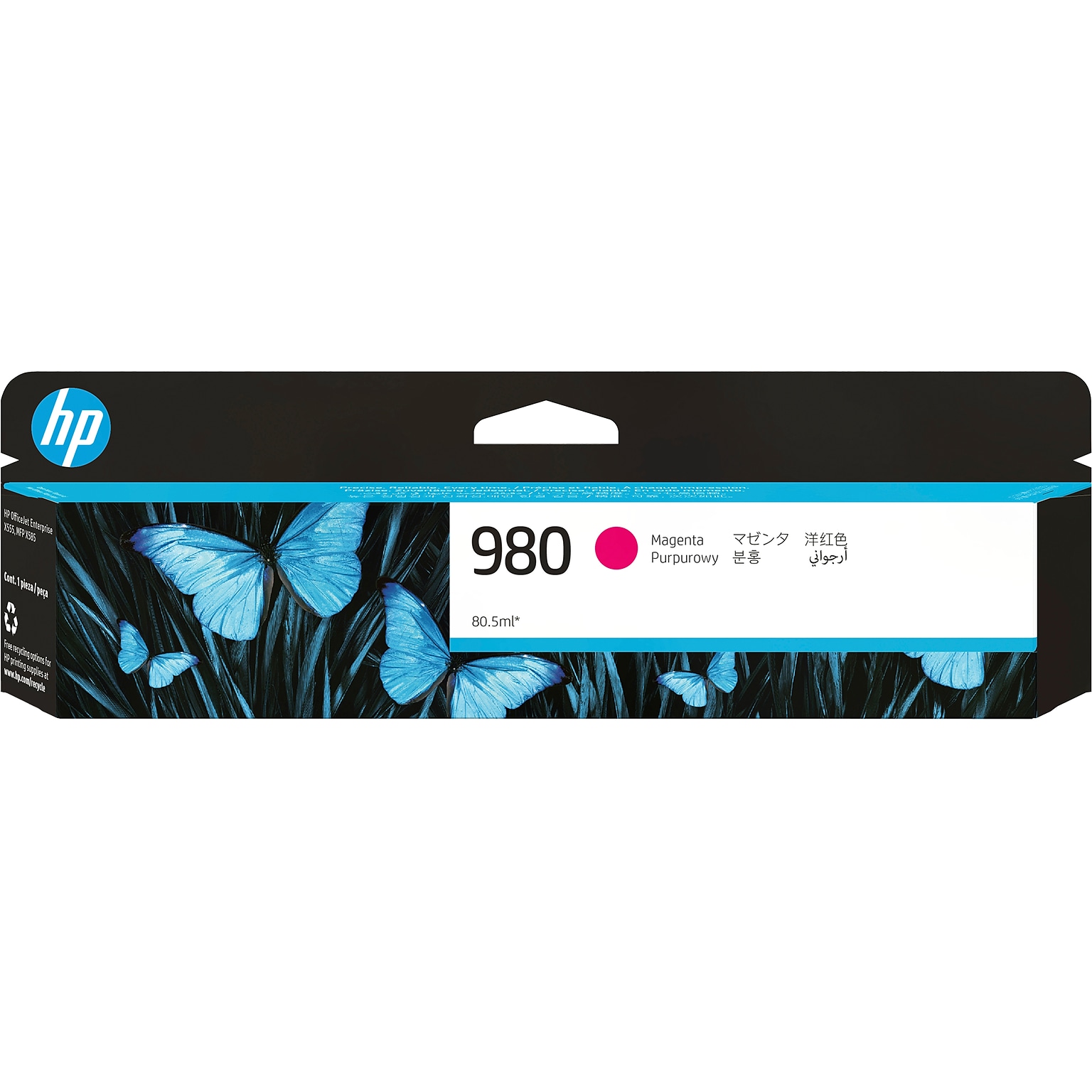 HP 980 Magenta Standard Yield Ink Cartridge, Prints Up to 6,600 Pages (D8J08A)