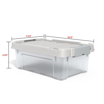 Staples 12 Qt. Latch Lid Storage Bin, Clear (TR58304)