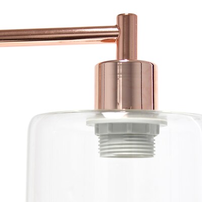 Creekwood Home Vintage Vantage 18.8" Minimalist Industrial Curved Arm Desk Lamp, Rose Gold (CWD-1018-RG)