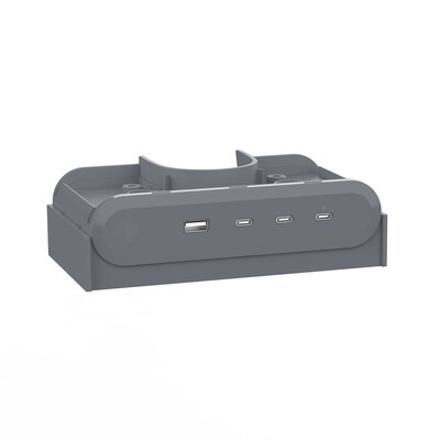 Hat Design Reya 4-USB Port Surge Protector, Silver (PWRG-ACCC-IM-B-SI)