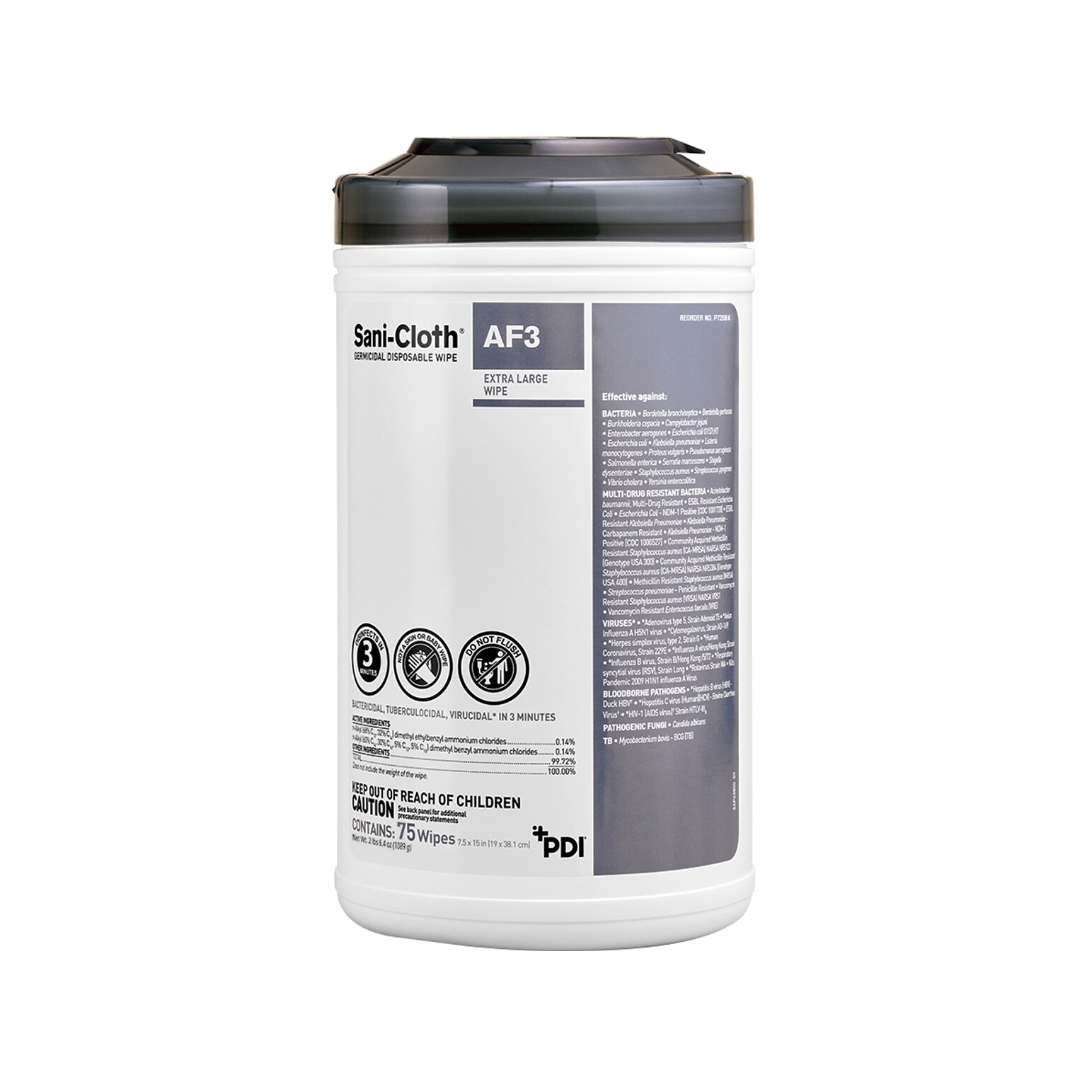PDI Sani-Cloth AF3 Disinfecting Wipes, 75 Wipes/Container (P72584)