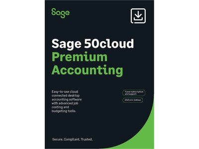 Sage 50cloud Premium Accounting for 1 User, Windows, Download (50CPRM123ESDCSRT)