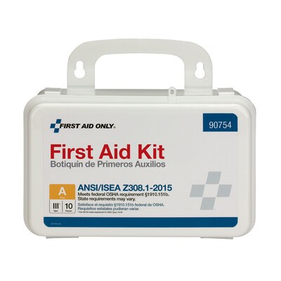 First Aid Only Plastic Weatherproof First Aid Kit, ANSI 2015 Class A, 10 People, 71 Pieces (90754)