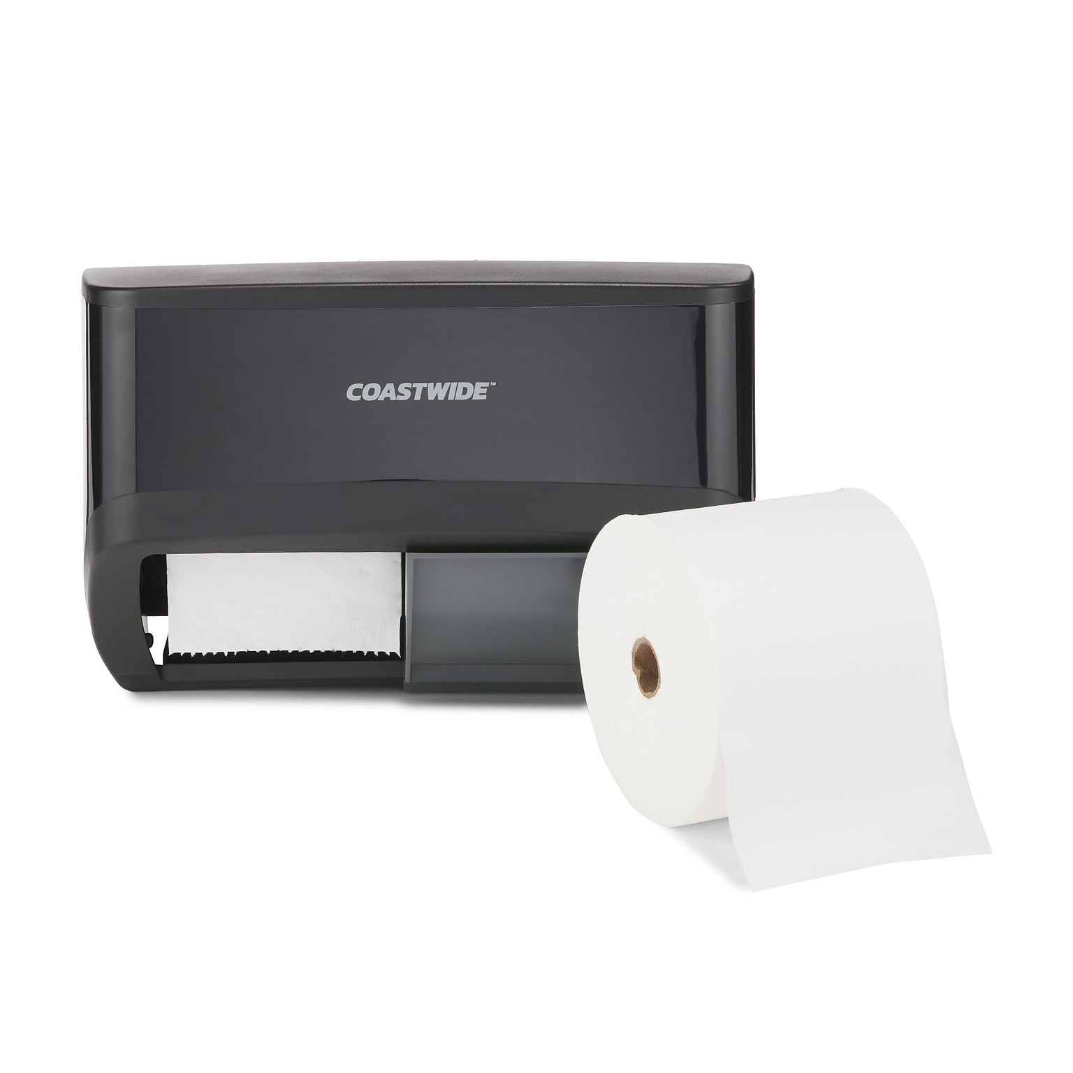 Coastwide Professional™ J-Series Duo Bath Tissue Dispenser, Black (CWJ2BT-B)