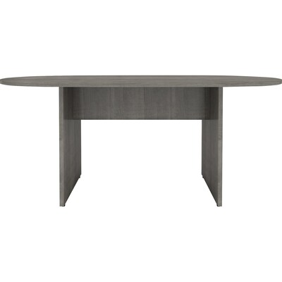 Lorell Essentials Series Oval Conference Table, 72W x 29.5D x 36H, Weathered Charcoal (LLR69569)