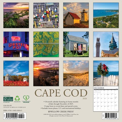 2026 Willow Creek Cape Cod 12 x 12 Monthly Wall Calendar (50545)