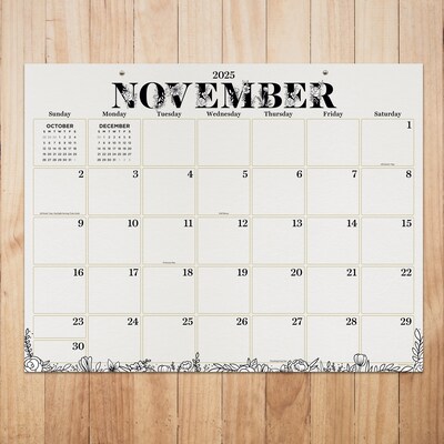 2025-2026 TF Publishing Floral 22" x 17" Academic Monthly Desk Pad Calendar, Multicolored (AY26-8202)