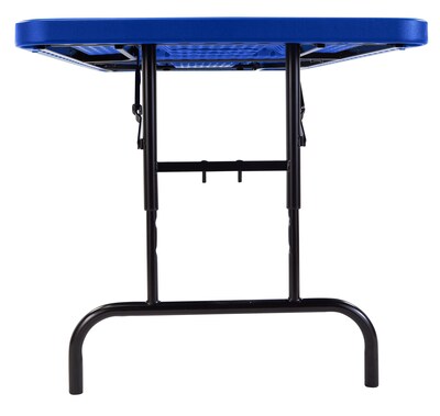 NPS BTA Series 30" x 72" Heavy Duty Height Adjustable Plastic Folding Table, Blue (BTA-3072-04)
