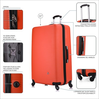 InUSA Royal 34" Hardside Suitcase, 4-Wheeled Spinner, Orange (IUROY00XL-ORG)
