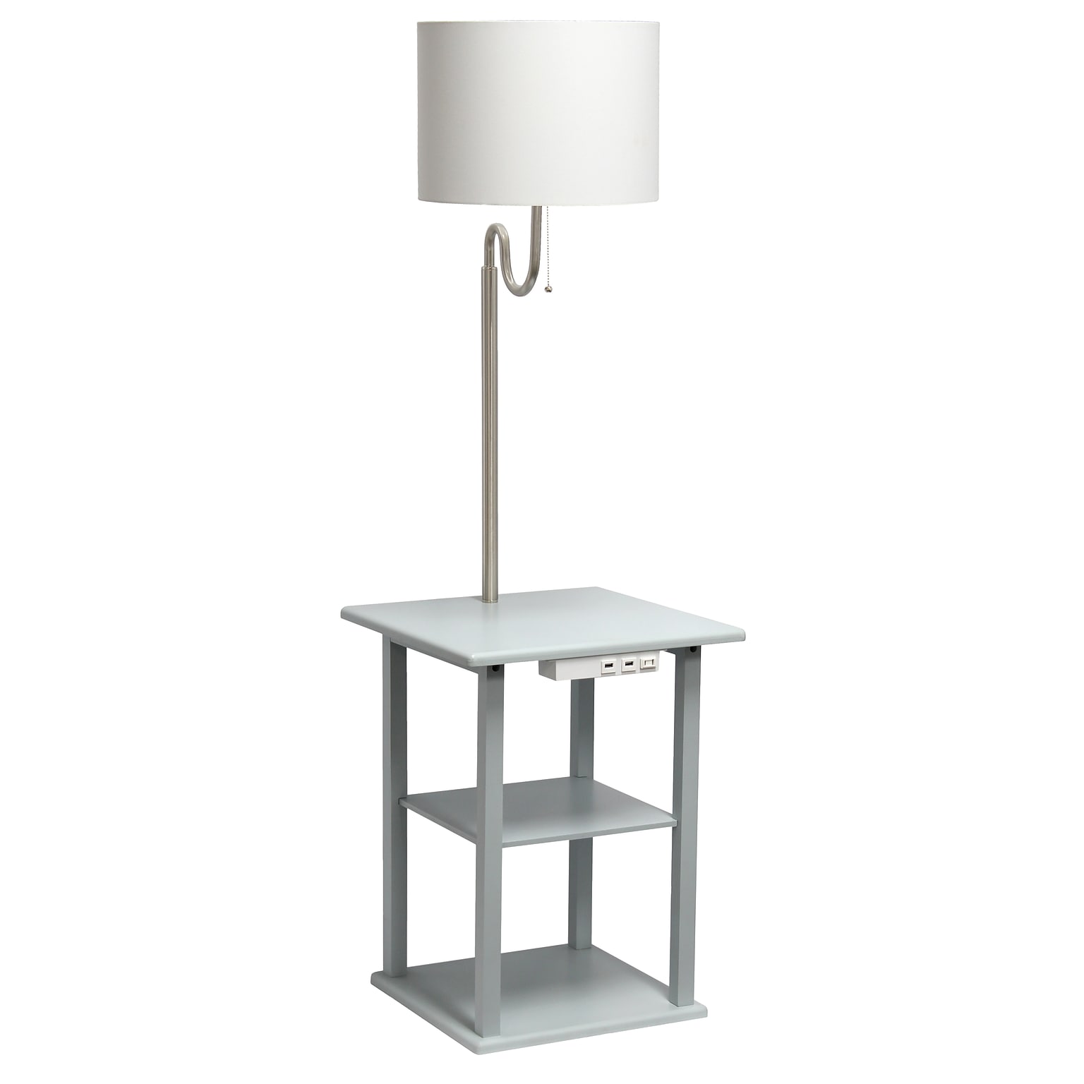 Simple Designs 57 Floor Lamp with Drum Shade, Gray (LF2016-GRY)