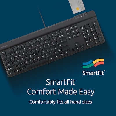Kensington KB201C Simple Solutions Wired Keyboard with Smart Card Reader, Black (K75454TAA)