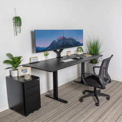 Mount-It! Dual Motor 72W Electric Adjustable Standing Desk, Black (MI-18122)