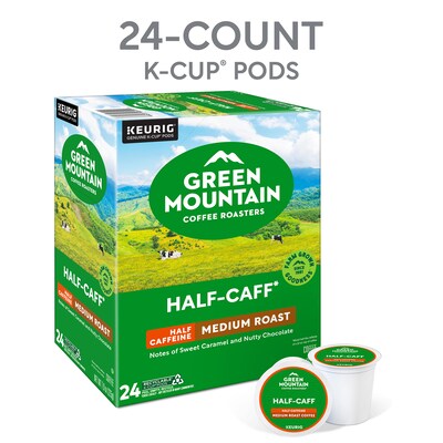 Green Mountain Half Caff Coffee Keurig K-Cup Pods, Medium Roast, 24/Box (5000330138)