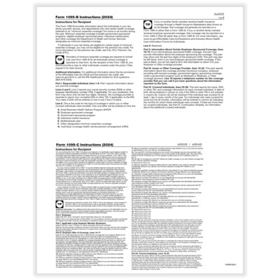 ComplyRight 2024 1095-B Tax Form, 1-Part, 2-Up, 500/Pack (1095BCBLK500)