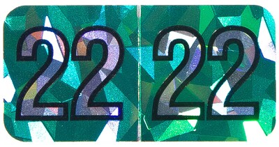 Medical Arts Press Holographic End-Tab Year Labels, 2022, Green, 500/Roll (0722HGN)