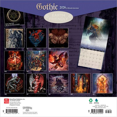 2026 BrownTrout Gothic Alchemy 12 x 12 Monthly Wall Calendar (9798330701292)