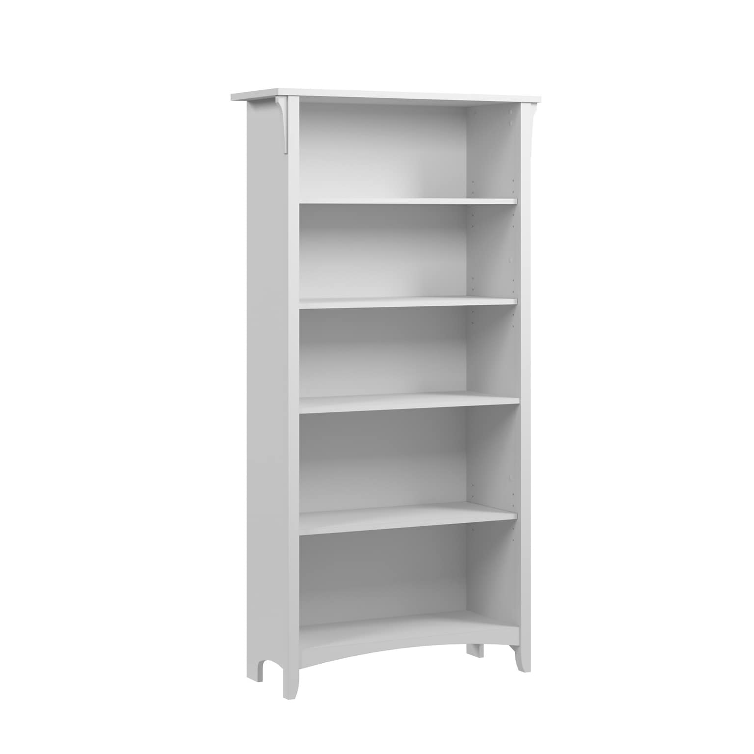 Bush Home Salinas Tall 5 Shelf Bookcase, Pure White (SAB132G2W-03)