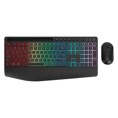SaharaCase Wireless Ergonomic Gaming Keyboard and Laser Mouse Combo, Black (KB20)