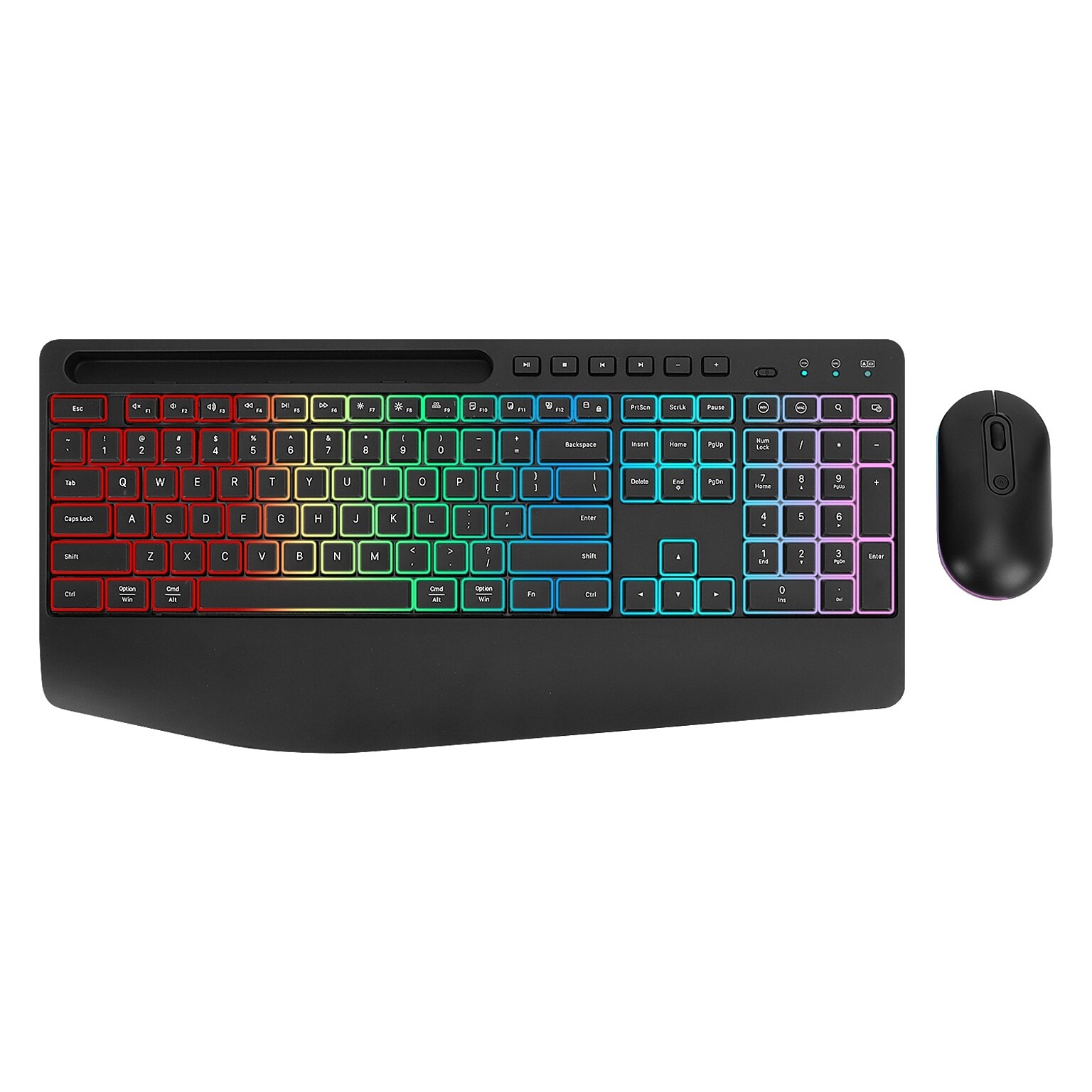SaharaCase Wireless Ergonomic Gaming Keyboard and Laser Mouse Combo, Black (KB20)