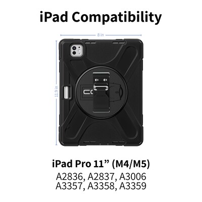 CODi Essentials Bundle: Rugged Case iPad Pro 11" (M4, M5) + Screen Protector, Black  (TK0000011)