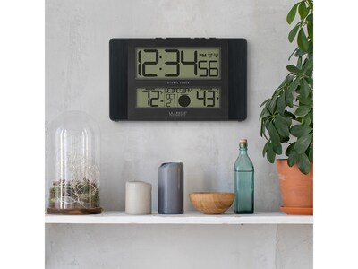 La Crosse Technology Atomic Digital Wall/Table Clock, 11.1" x 6.5" (513-1417BS)