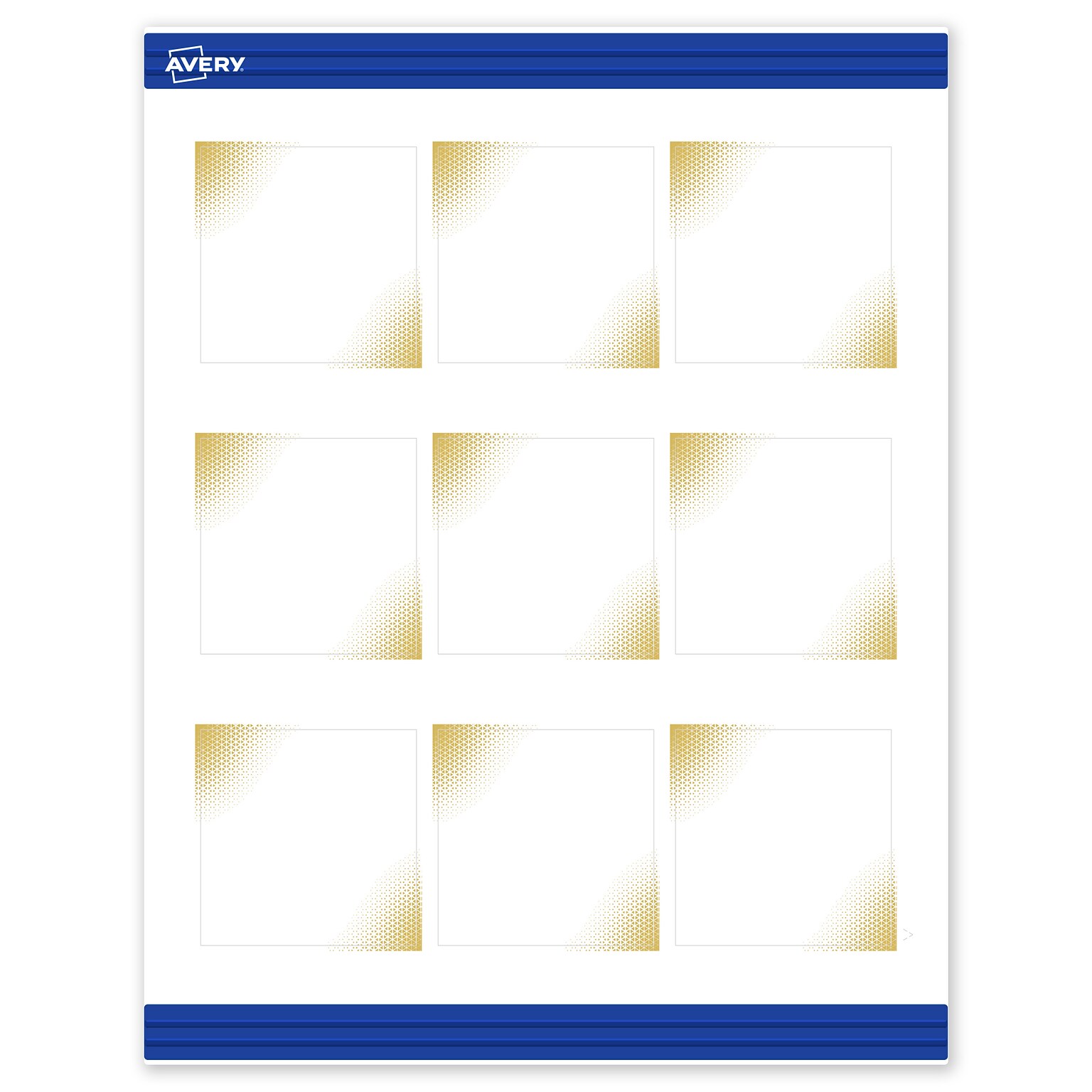 Avery Gold Blush Pattern Matte Blank Card, White, 90/Pack (S00-EWK)